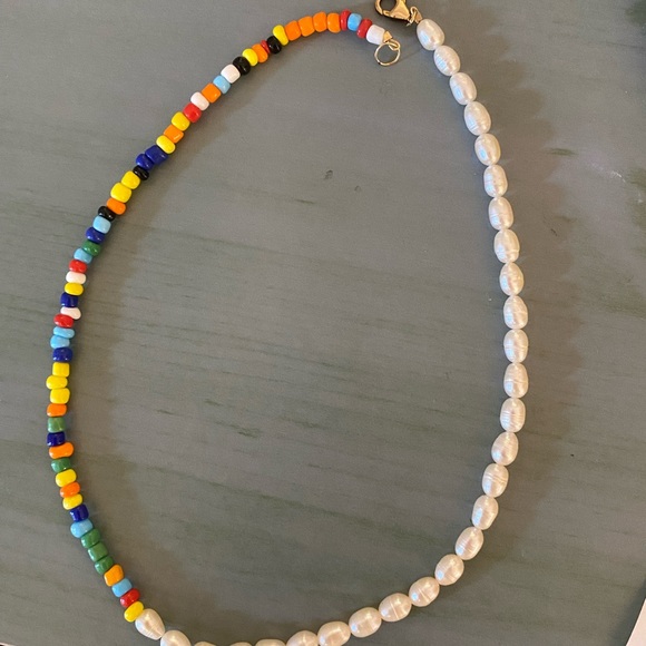 Erth double crescent necklace in multi - Picture 2 of 2